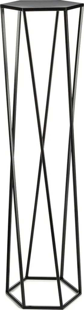 STOJAN NA KVETINÁČ HEXAGON 100X24X27 CM ČIERNA