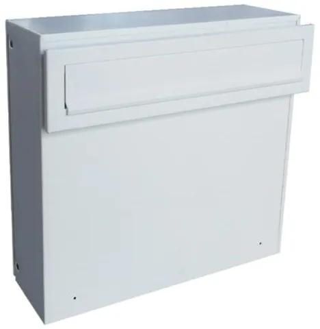 DOLS A-050 RAL 9016 - lakovaná poštová schránka pre sendvičovú montáž na výplň plotu, bránky a dverí, biela / Barva schránky:Bílá RAL 9016
