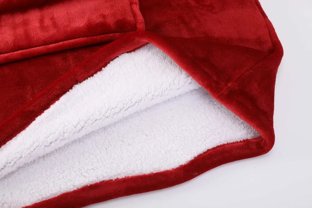 Deka s rukávmi HOODIE bordová