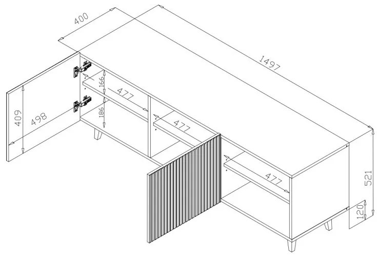 TV stolek Pafos 150 cm bílý
