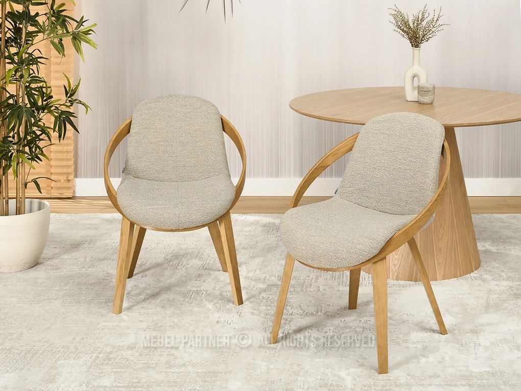 Stolička Lila K (béžová + dub). Akcia -20%. Vlastná spoľahlivá doprava až k Vám domov. 1111104