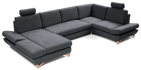 Rozkladacia rohová čalúnená sedacia súprava s úložným priestorom v tvare U AVESTA antracit