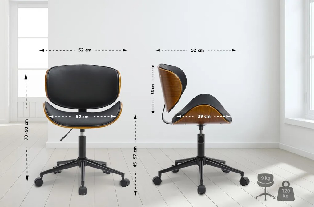 Design-Shop Kancelárska stolička Sammy - Čierna