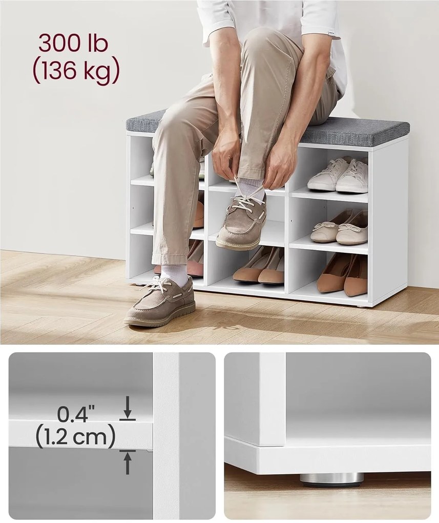 Topánkovník Vasagle Endersen 78 cm biely