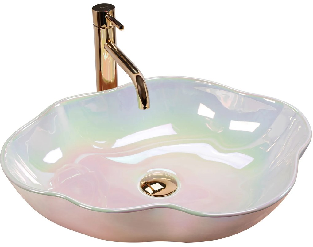 Rea Pearl Akkoya, umývadlo na dosku 505x380x135 mm, viacfarebné, REA-U3309