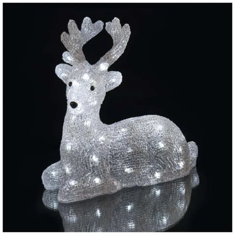 EMOS DCFC06 vianočná dekorácia - jelenček 40 LED V27cm 2,1W studená biela, IP44, časovač, adaptér