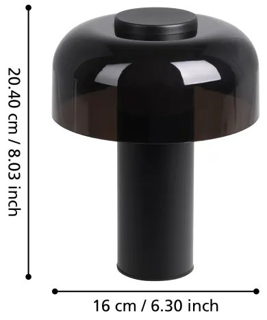 Eglo 900983 - LED Stmievateľná vonkajšia lampa PONENTE 2,25W/5V 5200mAh IP44 čierna