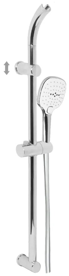 Mereo Mereo, Sprchová súprava, trojpolohová sprcha, šedostrieborná plastová hadica, horný držiak sprchy, MER-CB900F