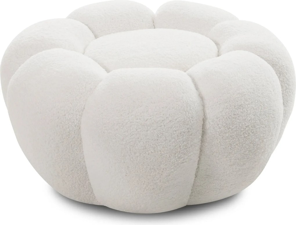 Čalúnený taburet Perugia bouclé biely