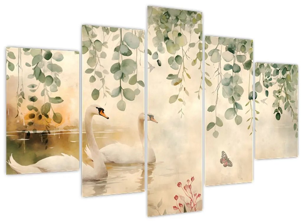 Obraz - Jazero, aquarel (150x105 cm)