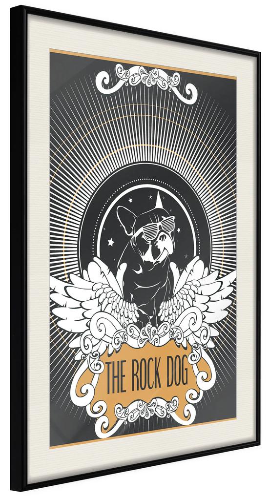 Artgeist Plagát - The Rock Dog [Poster] Veľkosť: 20x30, Verzia: Čierny rám s passe-partout