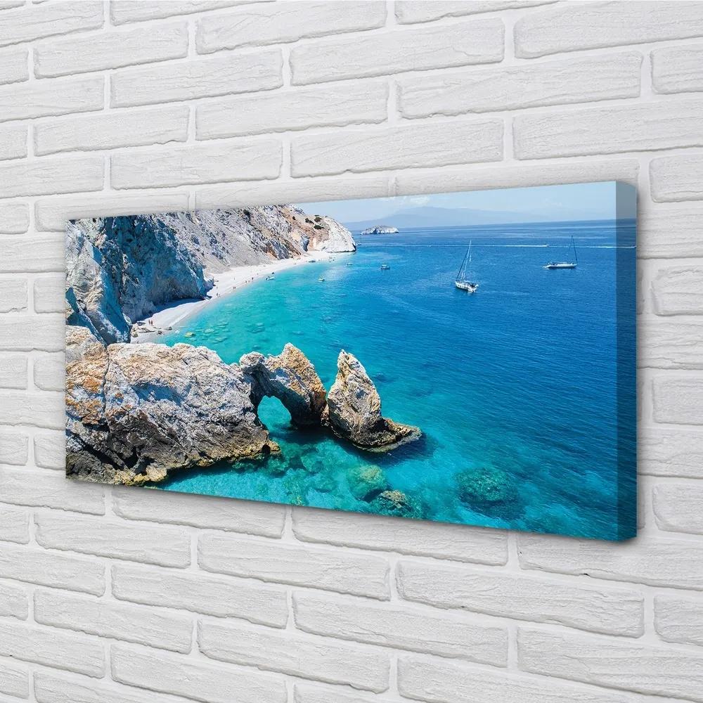 Obraz na plátne Grécko Beach brehu mora 120x60 cm