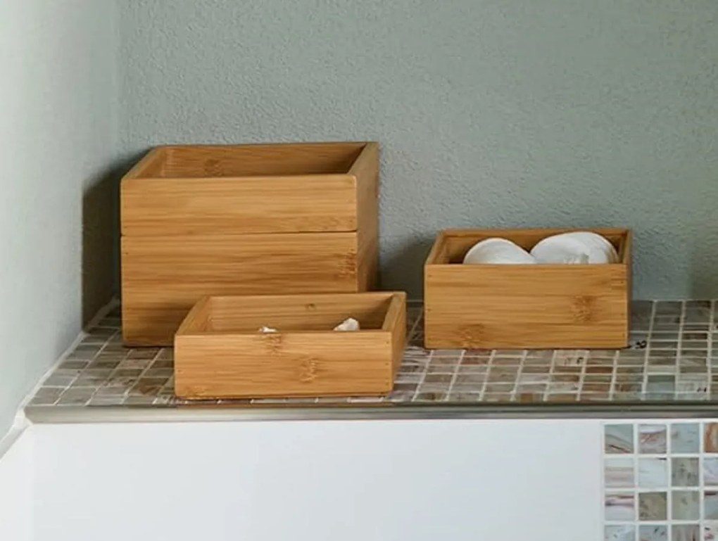 Zeller Present Úložný box, organizér do šuplíka, bambusová sada 2ks (14,5×11×10)