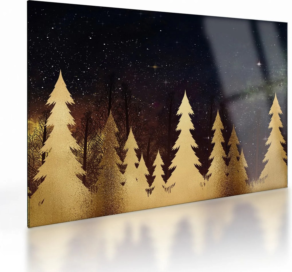 Sklenený obraz - Zlatá noc (70x50 cm)