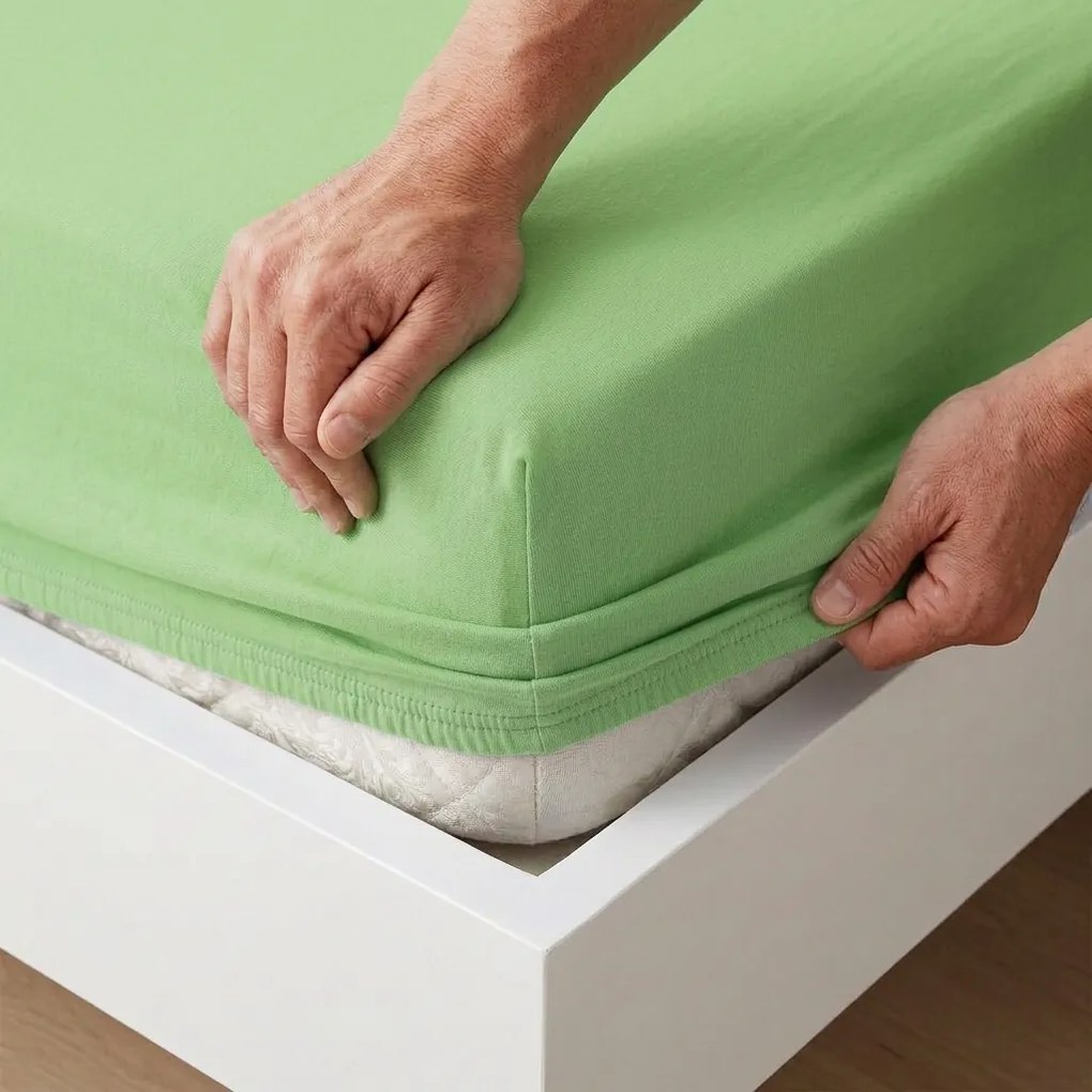 4Home jersey prestieradlo MAKO zelená, 90–100 x 200 cm, 90–100 x 200 cm