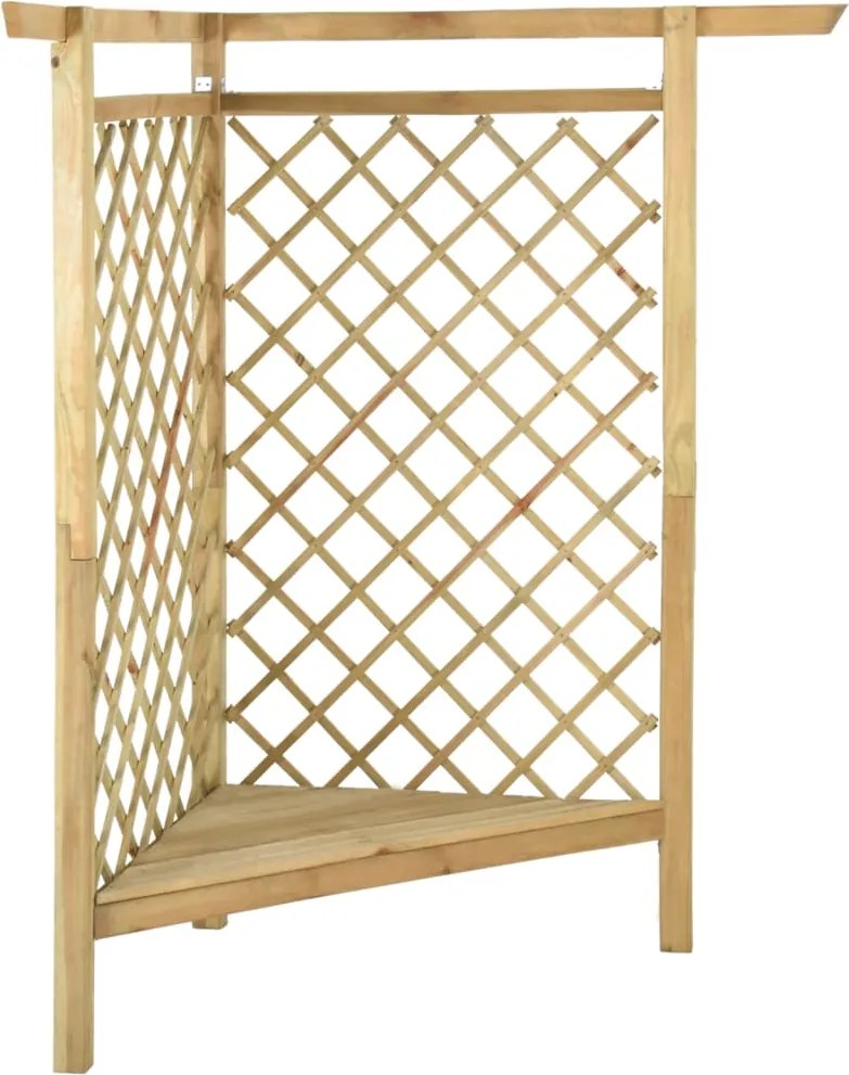 vidaXL Rohová pergola s lavičkou 166x81x174 cm impregnovaná borovica