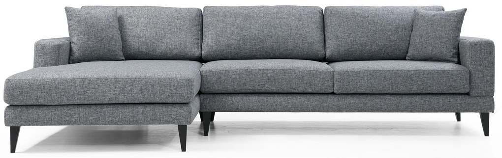 Rozkladacia rohová pohovka Nordic 303 x 90 cm, ľavá, tmavosivá
