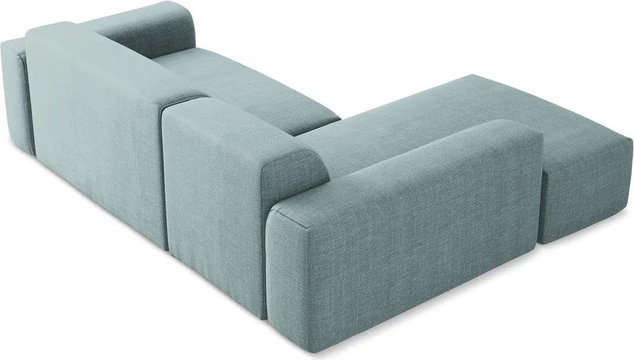 Modrá rohová pohovka (ľavý roh/s leňoškou) Keli – Makamii