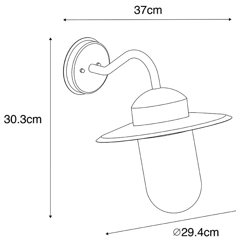 Rustikálna vonkajšia nástenná lampa staroružová IP44 - Kansas