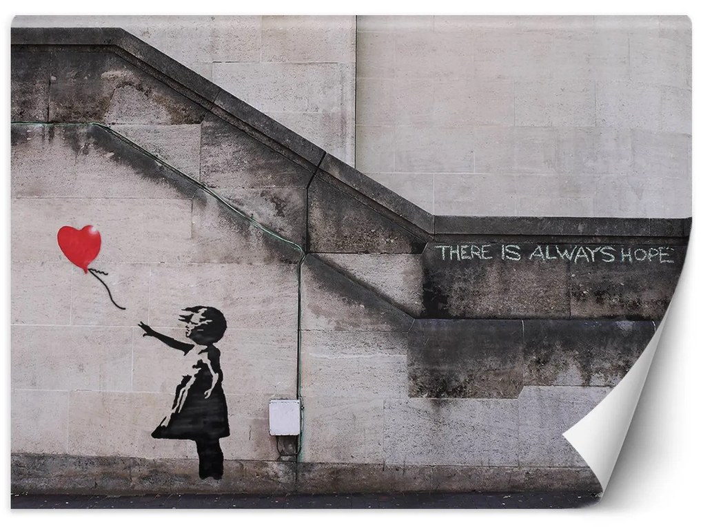Gario Fototapeta Dievča s balónom, Banksy, graffiti Materiál: Vliesová, Rozmery: 100 x 70 cm