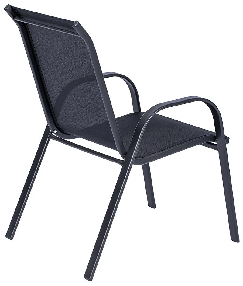 Záhradný jedálenský set Porto 140 cm + 4x kovová stolička Ramada
