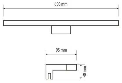 LED Kúpeľňové osvetlenie zrkadla MIRROR LED/9W/230V 60 cm IP44 čierna