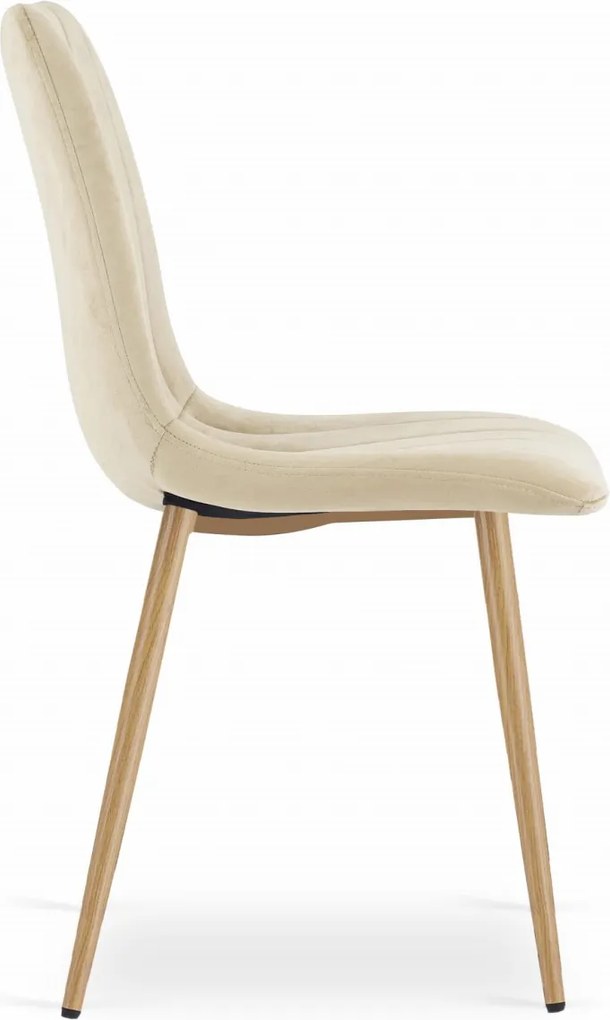 AKCIA Krémová zamatová stolička LAVA II. akosť