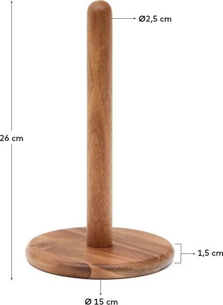 Drevený stojan na papierové utierky v prírodnej farbe ø 15 cm Nukha – Kave Home