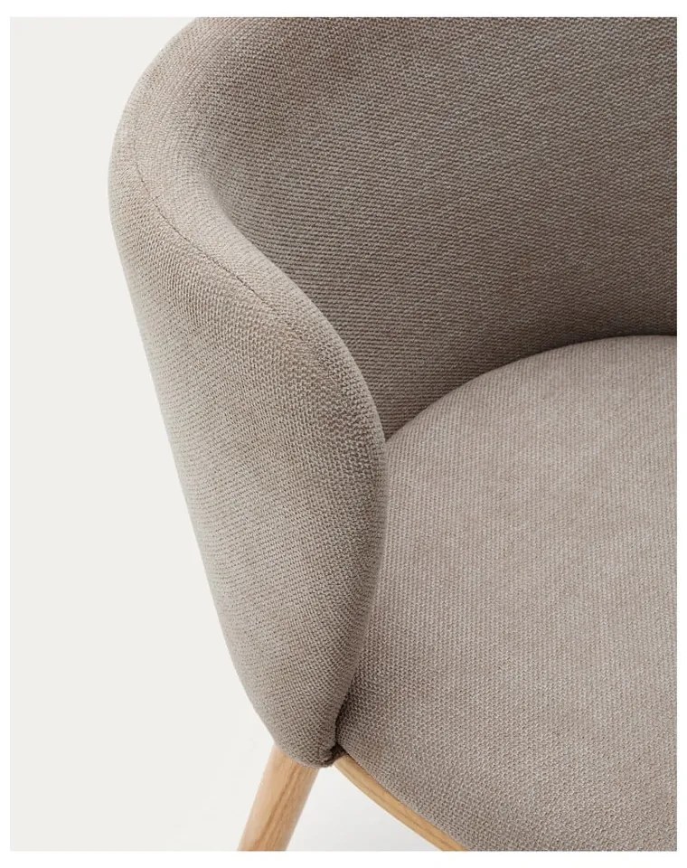 Svetlohnedé čalúnené jedálenské kreslo Ciselia – Kave Home