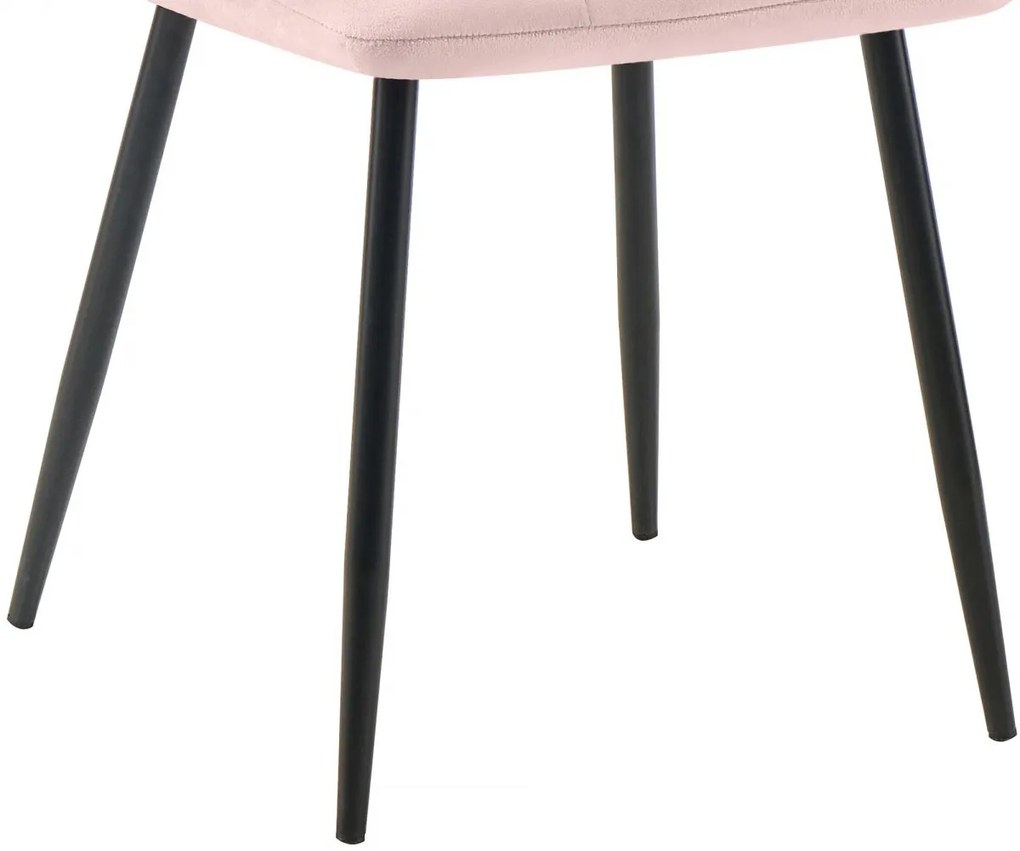 Jedálenská stolička Tilde - zamat, kovové nohy čierne - Ružová