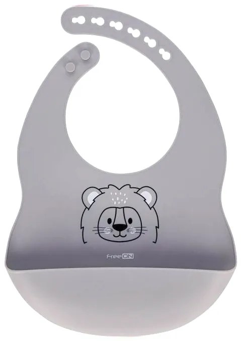 Silikonový bryndák FreeON - šedý