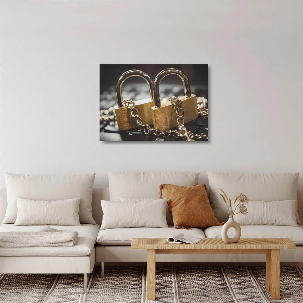 Sklenený obraz dvoch zámkov (70x50 cm)