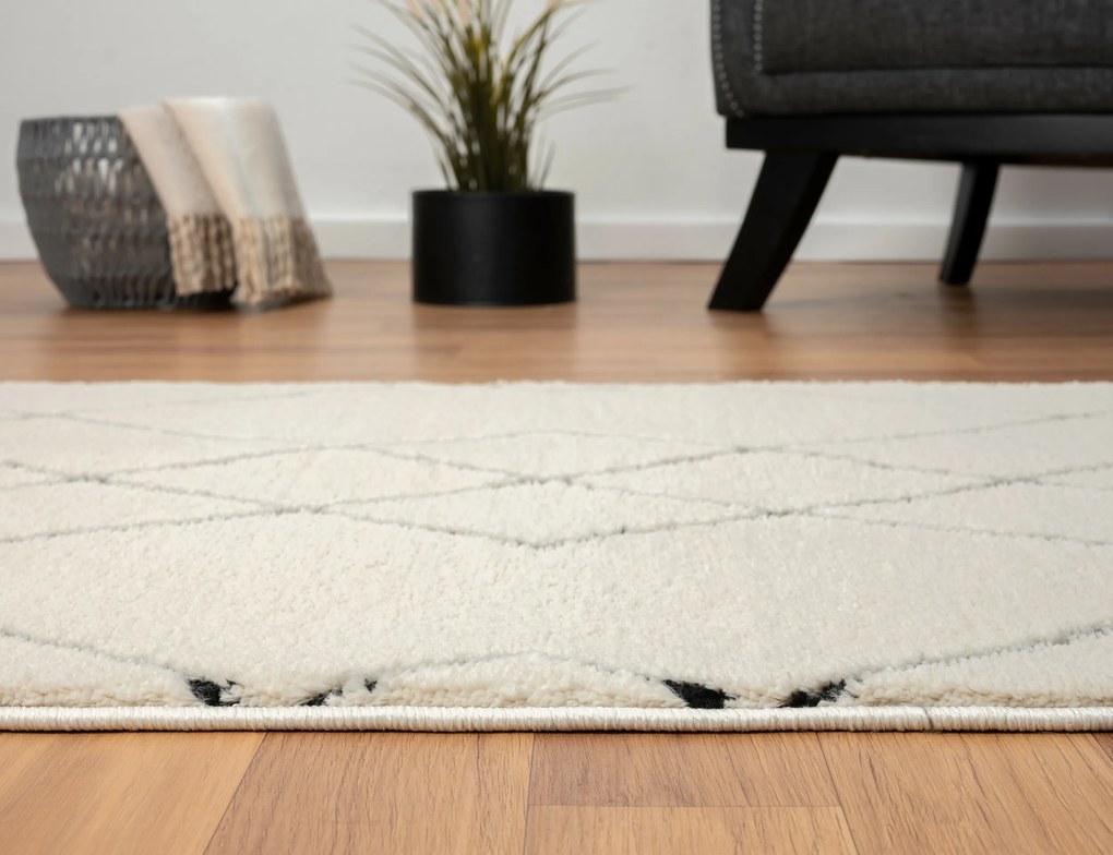 Behúň Moroccan Desert CA40075 weiß/schwarz, 80x250, čiernobiela, obývacia izba, My Flair