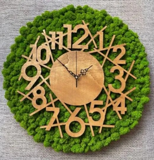 Machové nástenné hodiny 50 cm