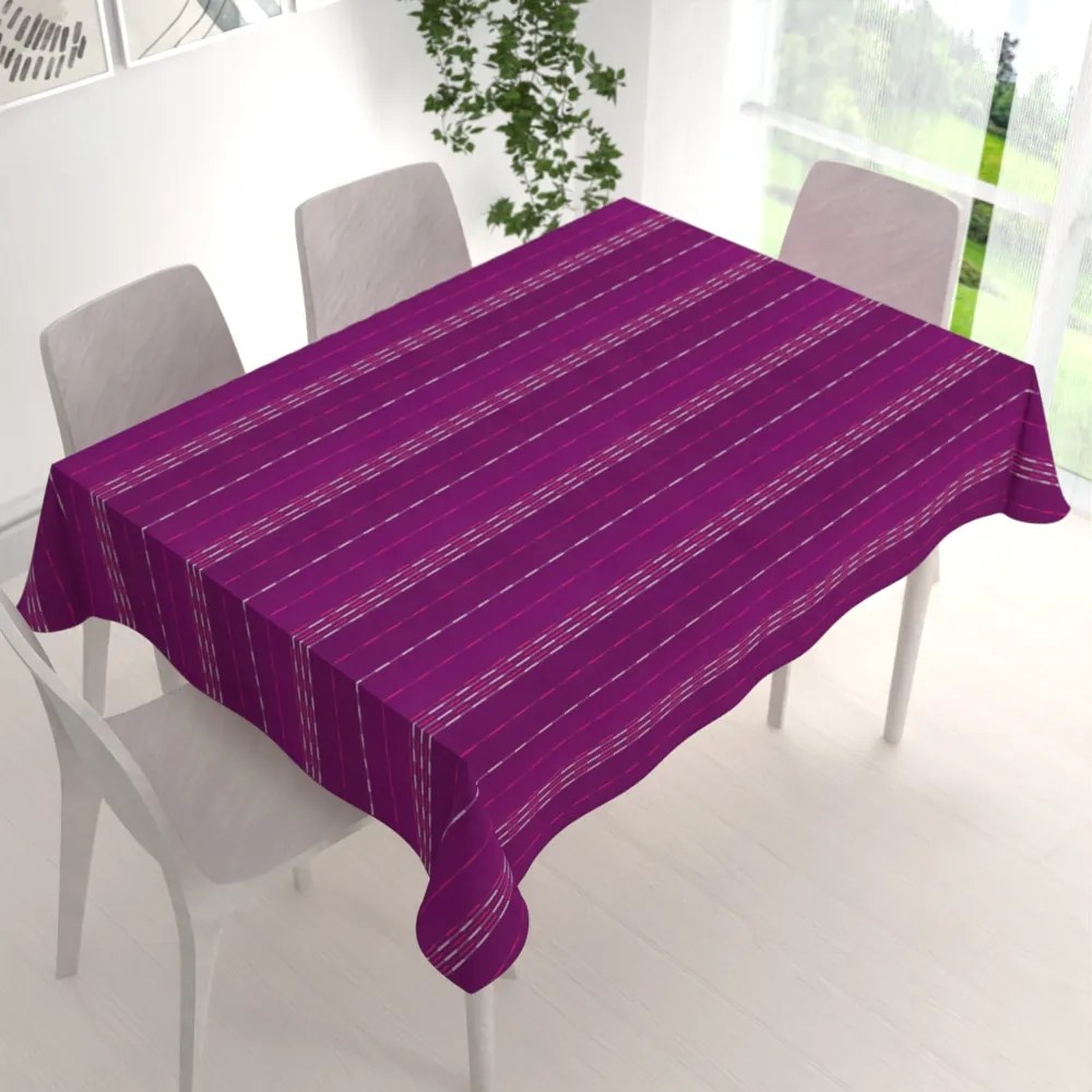 Biante Bavlnený obdĺžnikový obrus Olivia OL-002 Pásiky na fialovom 120x160 cm