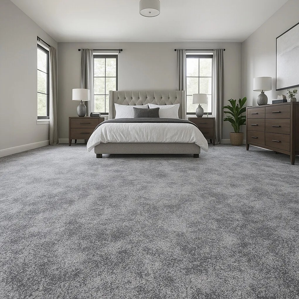 Spoltex, Metrážny koberec Milano 95 šedý, na mieru, šíře 4m, šedá, filc, detská izba