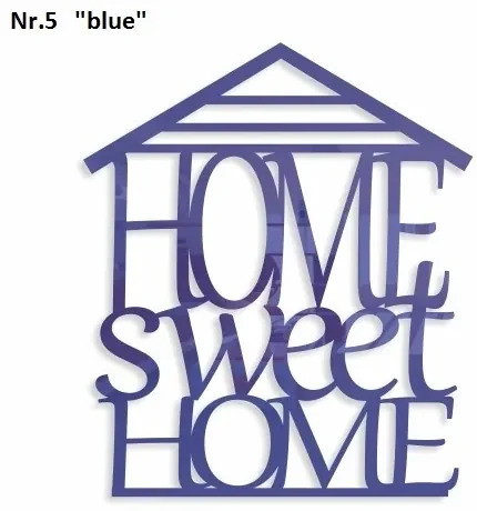 Home sweet home dekoračný nápis na stenu modrá