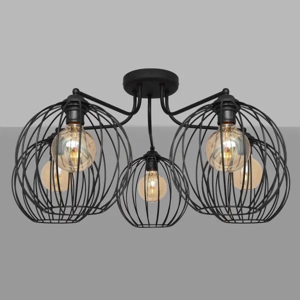 Luster prisadený MERCURE 5xE27/15W/230V čierna