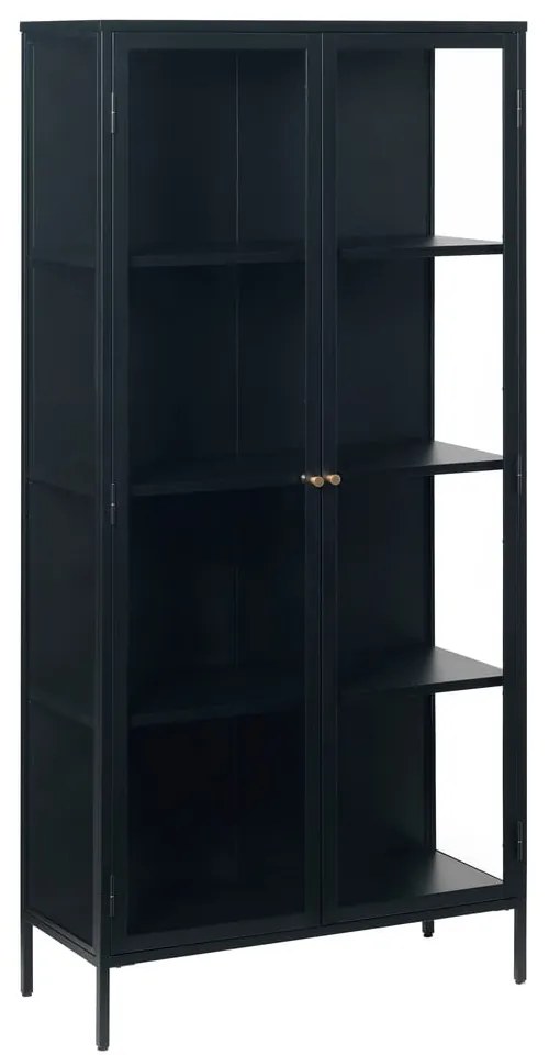 Čierna kovová vitrína 90x190 cm Carmel – Unique Furniture