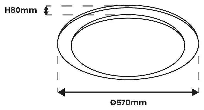 Stropné LED svietidlo Ontario, 1x LED 48w, 3000-6000k, w, s ovládačom