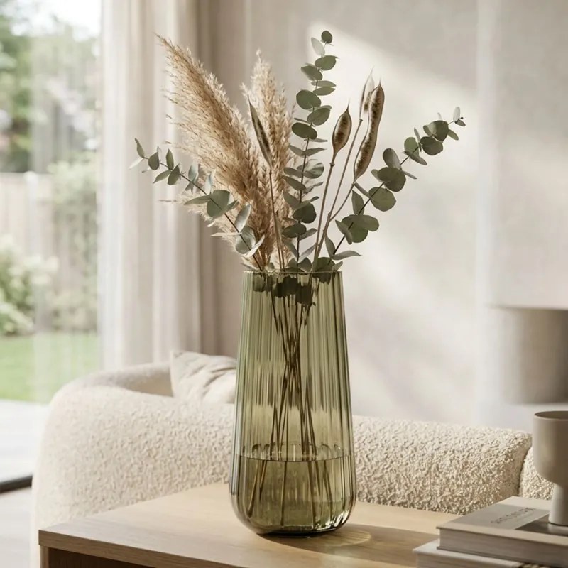 SKLENENÁ VÁZA RONA DECO FADE EMERALD 25CM