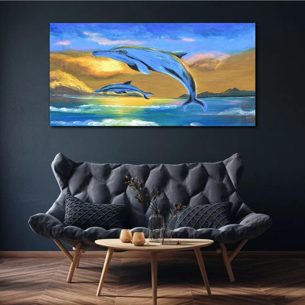 Obraz canvas Abstrakcie Dolphins Nebo