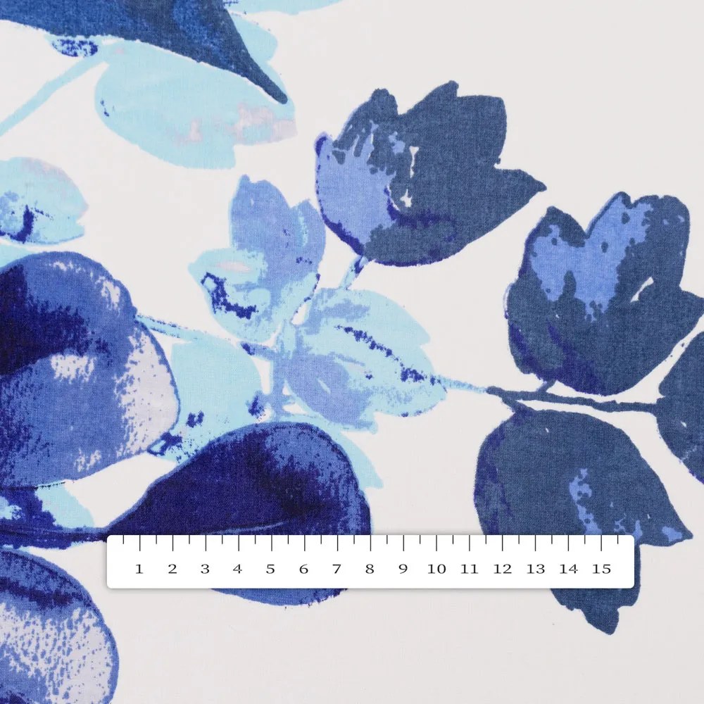 Biante Bavlnený obdĺžnikový obrus Sandra SA-605 Modrý eukalyptus na bielom 50x100 cm