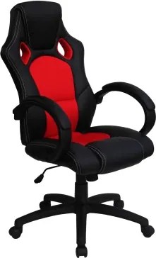 Kancelárske kreslo Leon, čierne/červené%