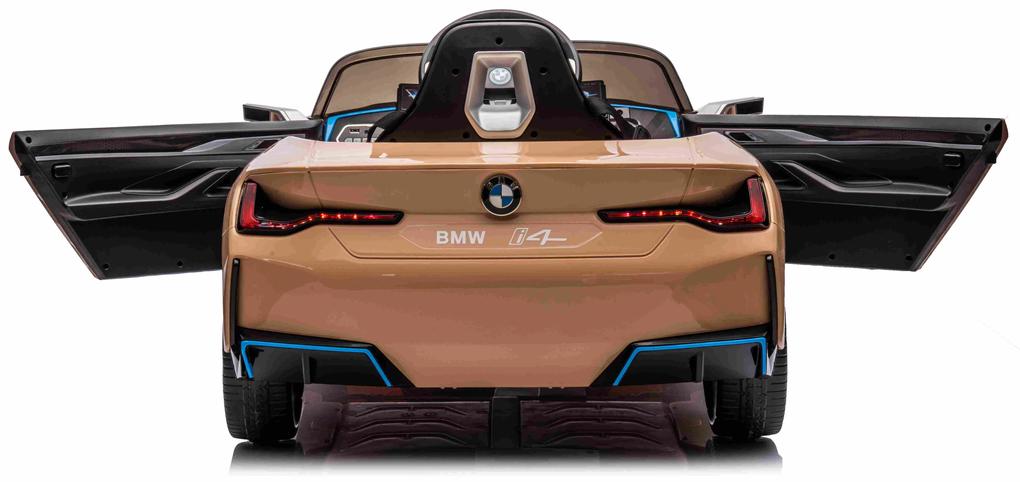 RAMIZ Elektrická autíčko BMW I4 - zlaté - 2x25W - BATÉRIA - 12V4,5Ah - 2023