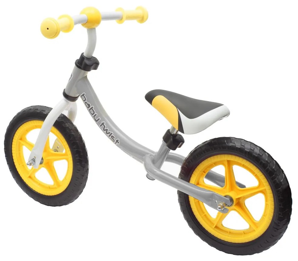 Detské odrážadlo bicykel Baby Mix TWIST sivo-žlté
