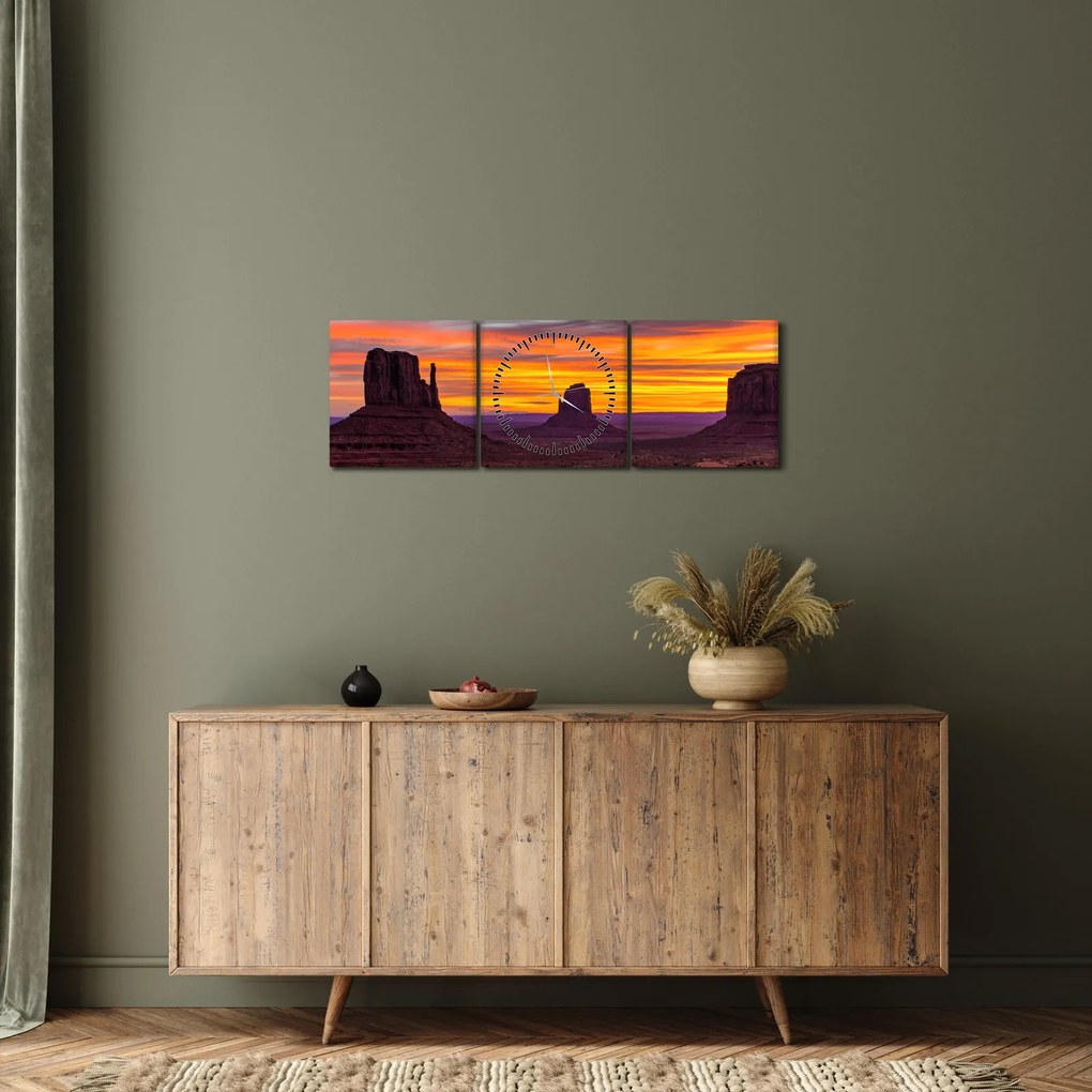 Obraz - Monument Valley v Arizone (s hodinami) (90x30 cm)