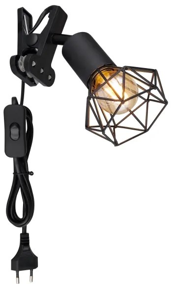 Globo 54802SK - Nástenná lampa s klipom XARA I 1xE14/40W/230V čierna