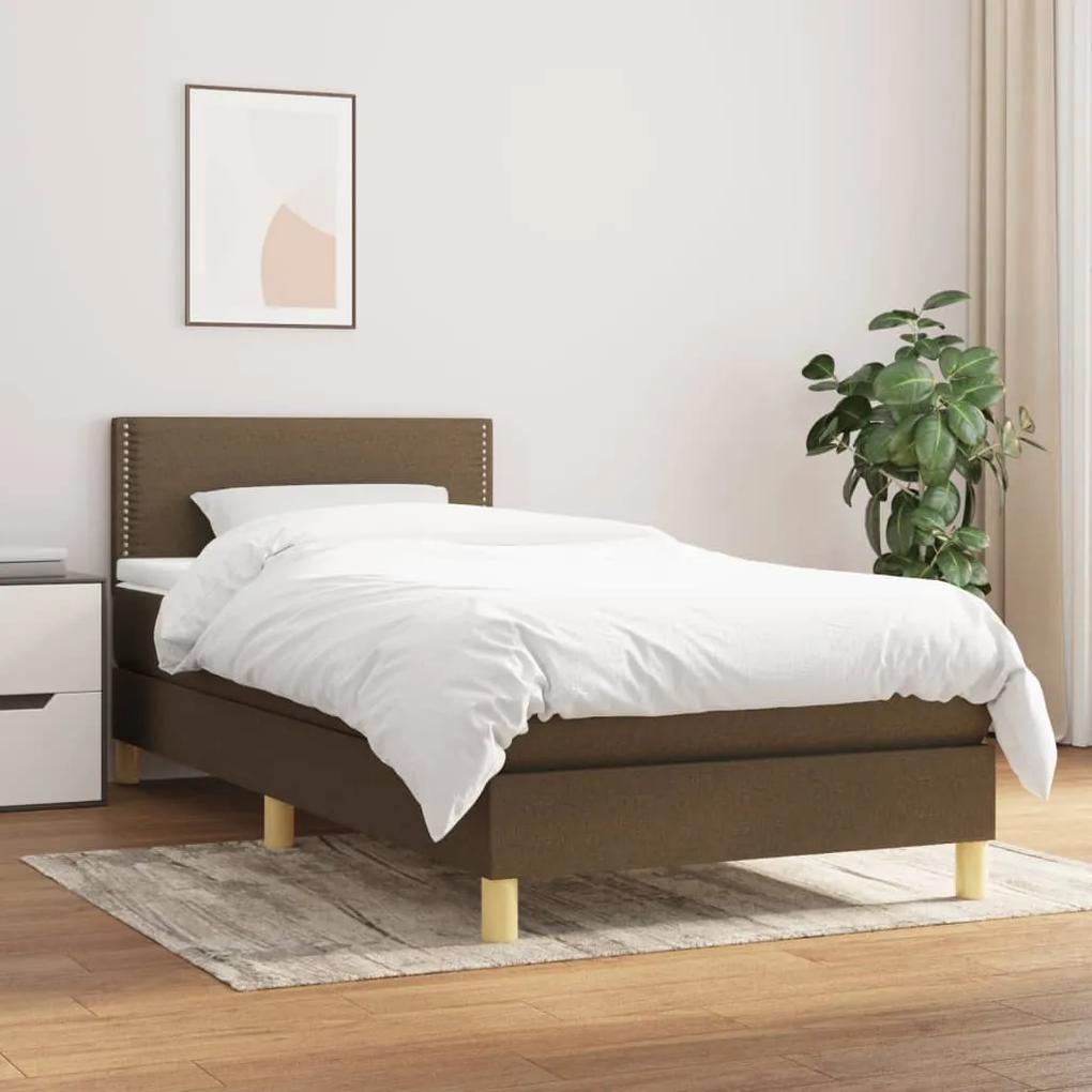 Boxspring posteľ s matracom tmavohnedá 90x190 cm látka 3140500