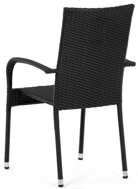 Autronic BONTEC Záhradná stolička, kov, polyratan, čierna, AZC-S2113 BK Farba: Čierna